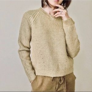 Pepin mustard zip back knit sweater